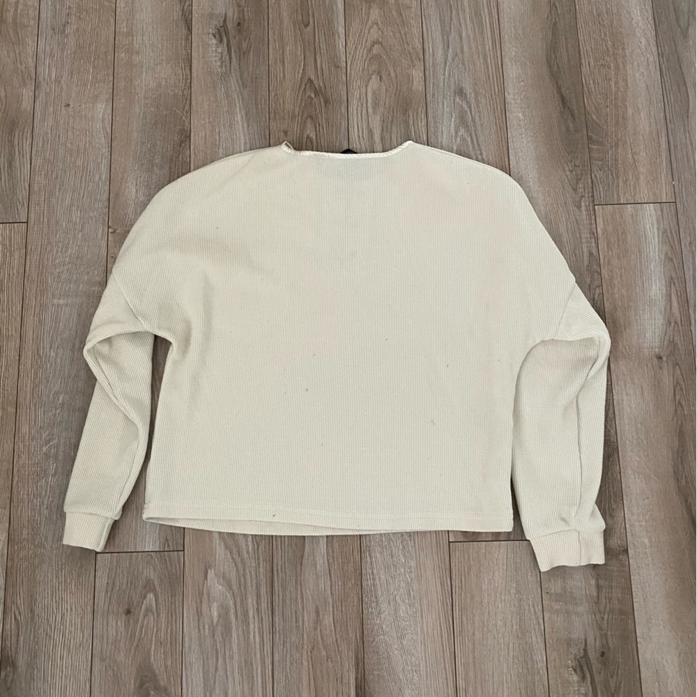 Cream Ribbed Long Sleeve - Picture 2 of 2